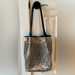 Hammitt Oliver Medium Dapple Calf Hair/Black Leather Purse/Matching Wallet